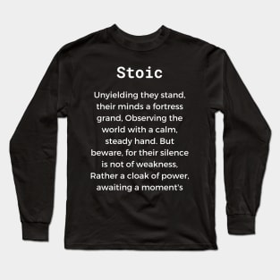 Stoic Man Successful Motivation Hustle Long Sleeve T-Shirt